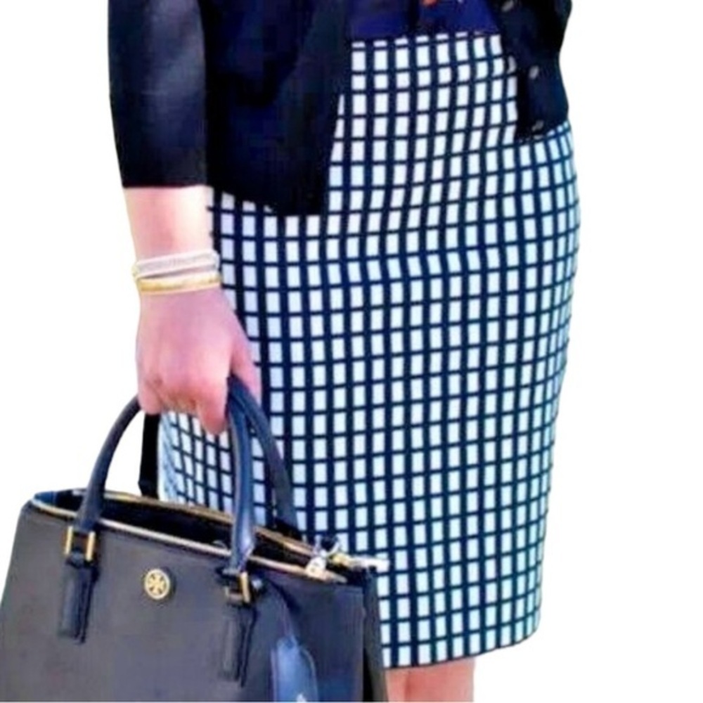 J. Crew The Pencil Skirt Black/White Skirt Size 6P‎